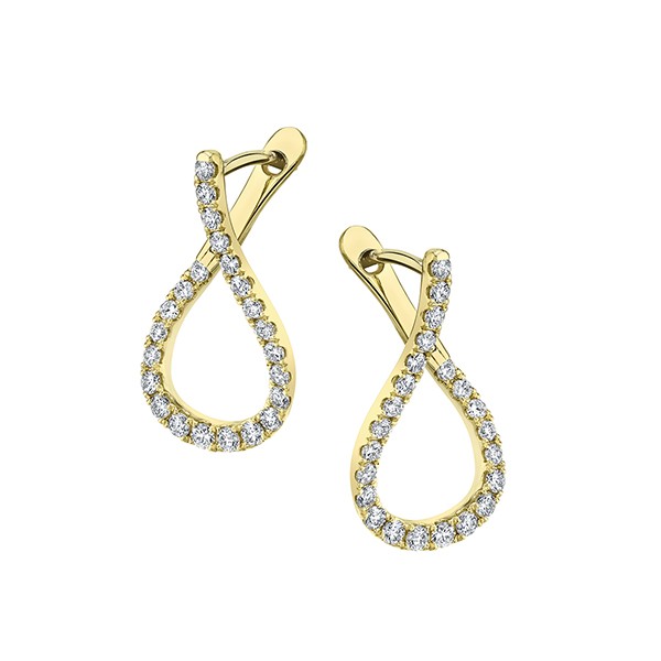 18K Diamond Twist Hoop Earrings